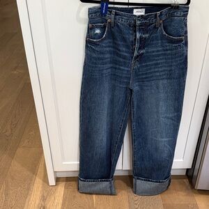 Pistola Dark Blue Cuffed Wide Leg Jeans